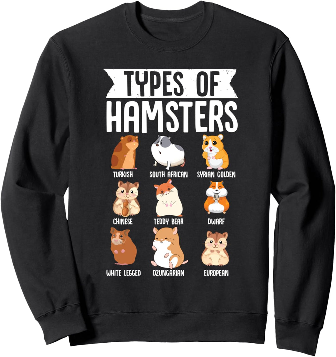 Hamster-Arten von süssen syrischen Rassen lustige Nager Sweatshirt