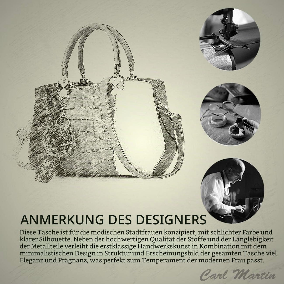 NICOLE &amp; DORIS Damen Handtasche Umhängetasche Henkeltasche Kuriertasche Elegant Damen Handtaschen mi