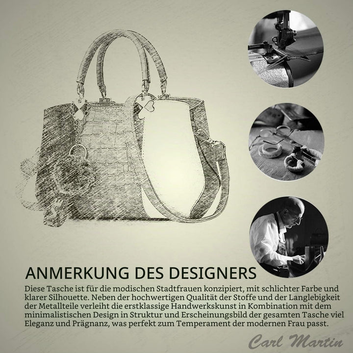 NICOLE &amp; DORIS 2024 Neue Frauen Tasche Damen Leder Handtasche Mode Umhängetasche Mit Pompon abnehmba