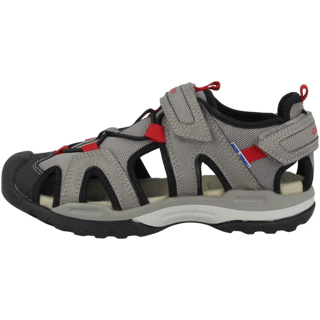 Geox Jungen J Borealis Boy BSandalen 29 EU Grey Red, 29 EU Grey Red
