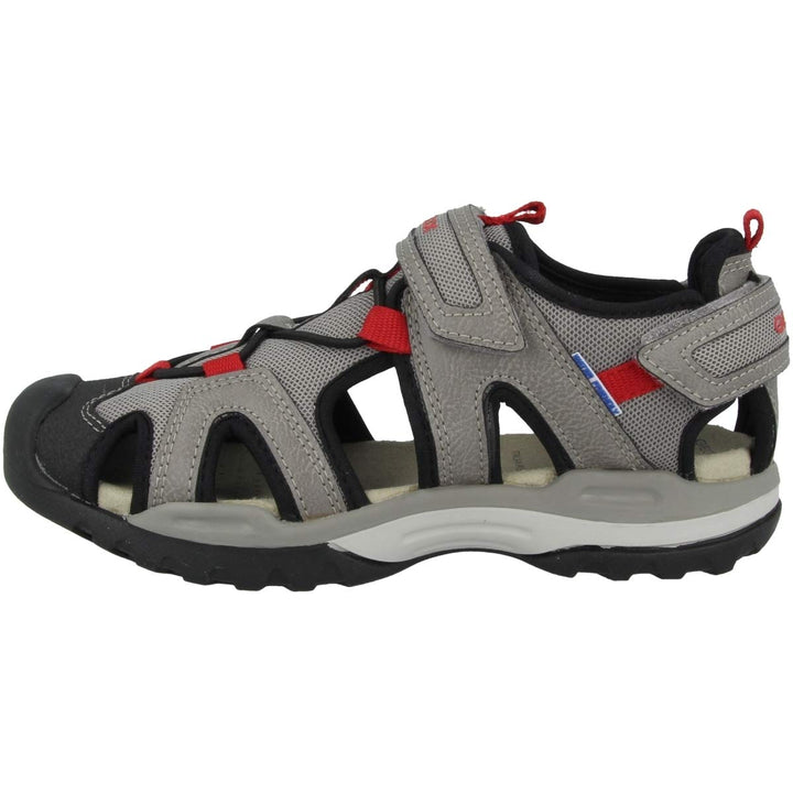 Geox Jungen J Borealis Boy BSandalen 29 EU Grey Red, 29 EU Grey Red
