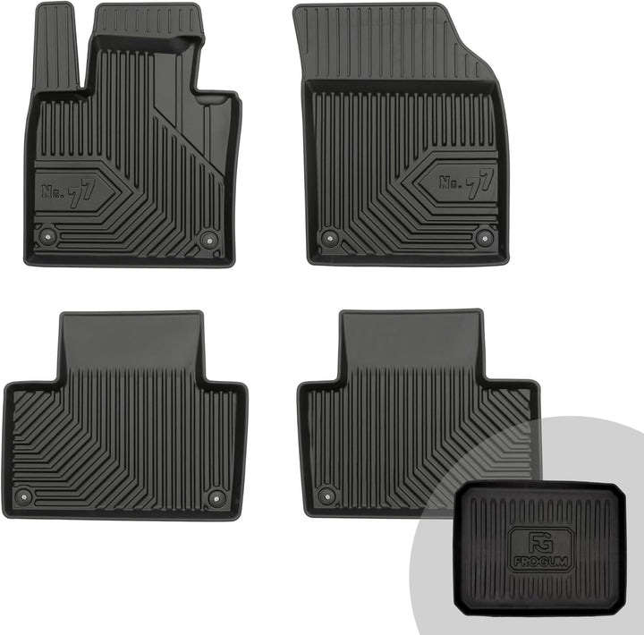 FROGUM No.77 Gummimatten Ganzjahresset von Auto Fussmatten Autofussmatten für Volvo XC90 II ab 2014
