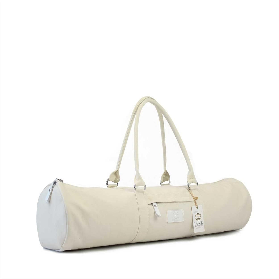 Love Generation Sport &amp; Freizeit-Fitness-Yoga-Taschen für Yogamatten XL Cremeweiss rund, Cremeweiss