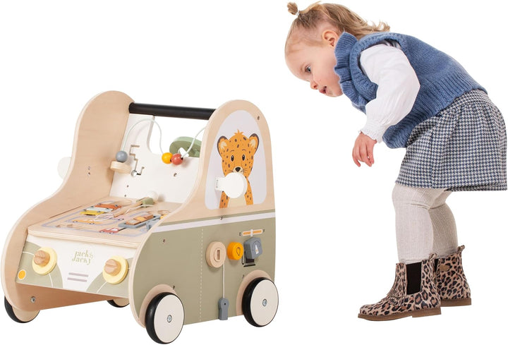 Engelhart - 640055 - Holz-Lauflernwagen „Auto“ - Motorische Fähigkeiten fördern - Ab 12 Monaten Schi