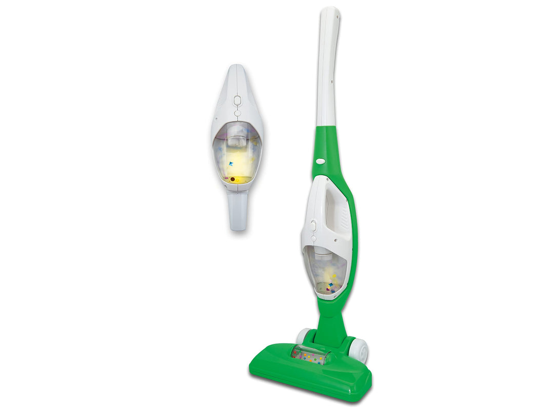 Teorema Toys 67064 Kabelloser Staubsauger 2 in 1 mit echten Lichtern und Klängen, Farbe Grün,