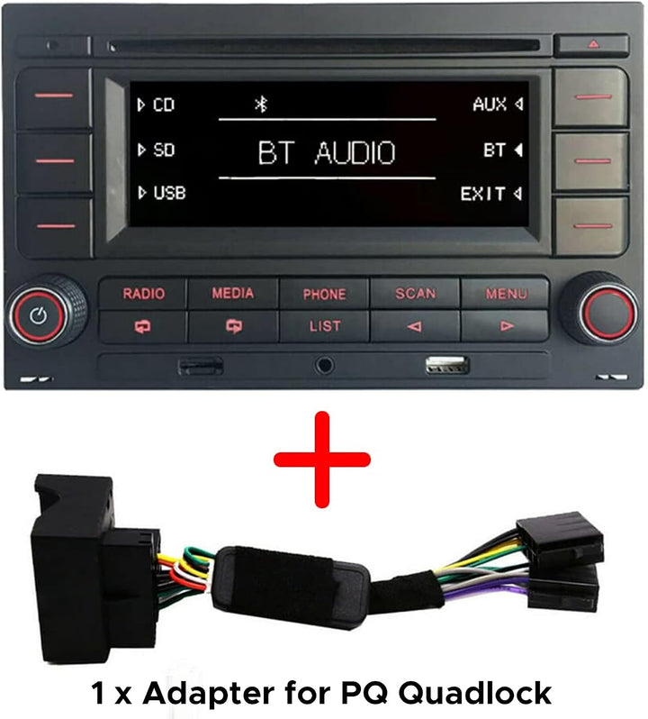 SCUMAXCON Autoradio RCN210+ quadlock Kabel mit Canbus-Simulator Bluetooth AUX USB CD-Spieler AM/FM S