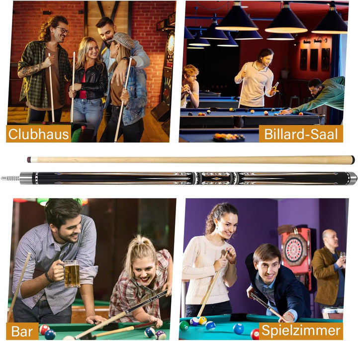 Pool Cue Stick Billard Queue,58“ Pool-Billardqueue BillardStock 12,5 mm Lederspitze Cue Sticks for P