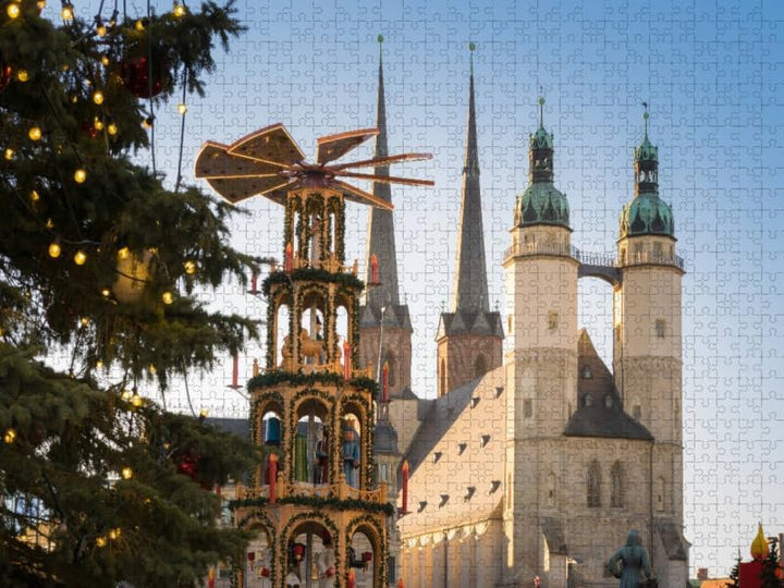 CALVENDO Puzzle Hallescher Weihnachtsmarkt 1000 Teile Lege-Grösse 64 x 48 cm Foto-Puzzle Bild von Ma