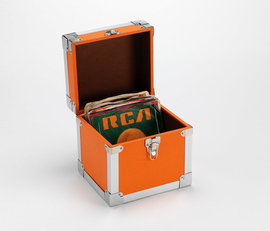 ORANGE - 7 Inch 50 Record Storge Carry Case (1 LP)