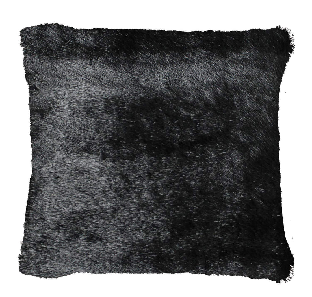 Gözze - Wohnkissenhülle, Kunstfell in edler Pelzoptik, Design Nerz, 50 x 50 cm - Schwarz, Nerz