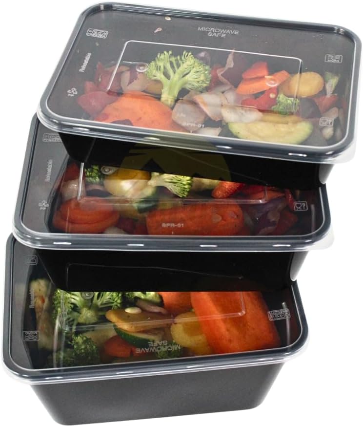 KURTT 100 Stück, Mealprep-Behälter, Mahlzeitsbehälter, Mikrowellenschalen mit Deckeln, Frischhaltebe