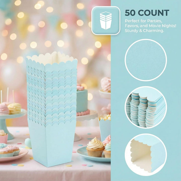 50 Stück Popcorn Boxen Klein,5 Farben 5.5x7.5x10.7cm Popcorn-Kartons,Süssigkeiten Behälter,popcorn T