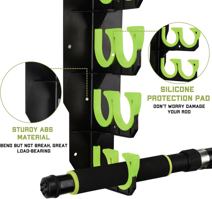 BOOSTEADY Fishing Rod Rack Angelrutenhalter Stangenhalter Angelrutenständer für die Garage, Wandhalt