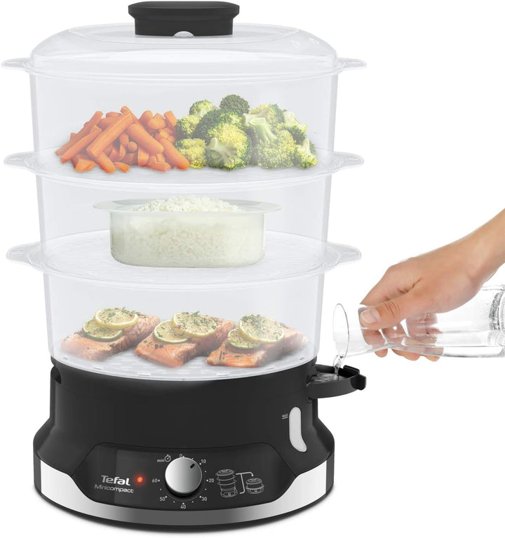 Tefal VC2048 Ultracompact Dampfgarer | Stapelbares Aufbewahrungssystem | Gesundes Kochen | 3 BPA-Fre
