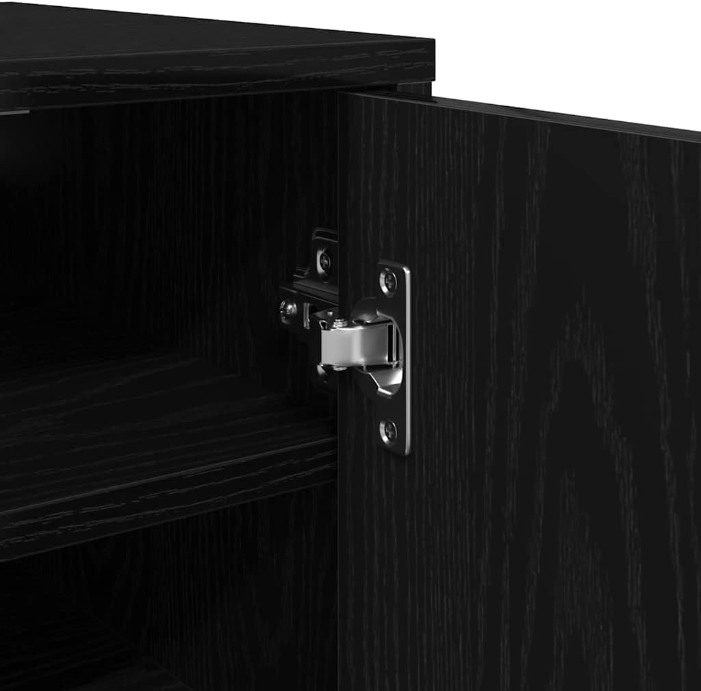 vidaXL Schuhschrank Schwarz Eichen-Optik 32x35x70 cm Holzwerkstoff, Schuhregal, Schuhablage, Schrank