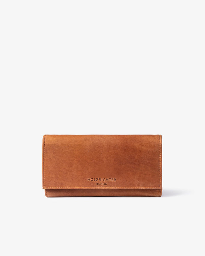 HOLZRICHTER BERLIN Geldbörse 4-3 (XL) Camel-Braun – geräumige Geldbörse, Portemonnaie aus Premiumled