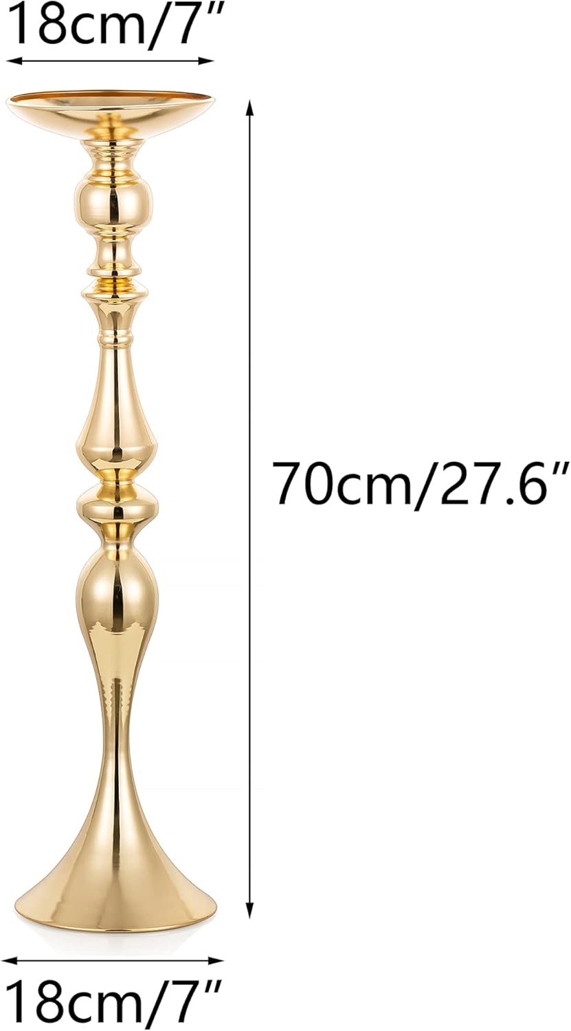 Nuptio Hochzeit Mittelstücke für Tische Vase – 2 Stück 70cm Hohe Goldene Vasen für Mittelstücke Blum
