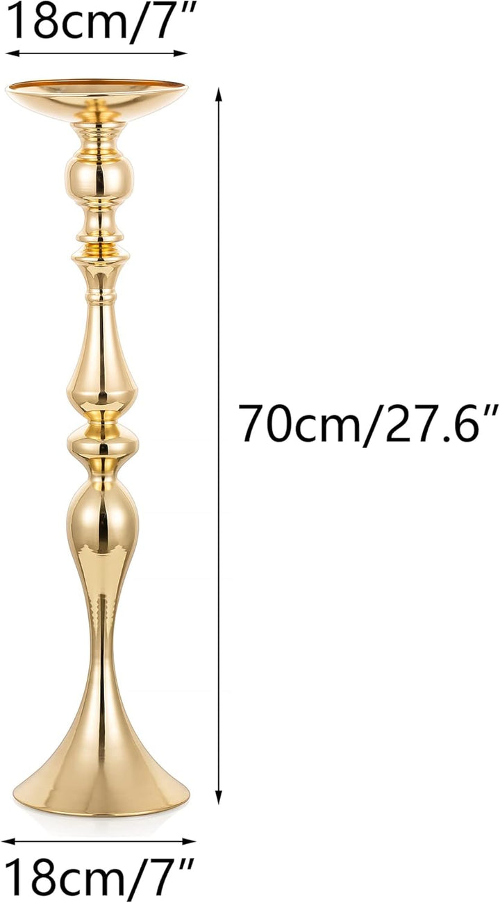 Nuptio Hochzeit Mittelstücke für Tische Vase – 2 Stück 70cm Hohe Goldene Vasen für Mittelstücke Blum