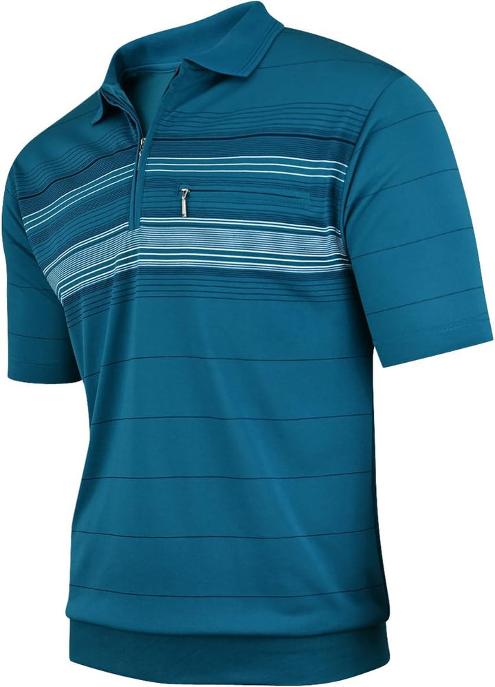 Soltice Poloshirts Herren Kurzarm, Gestreifte Polohemden mit Brusttasche, Blousonshirts aus Baumwoll