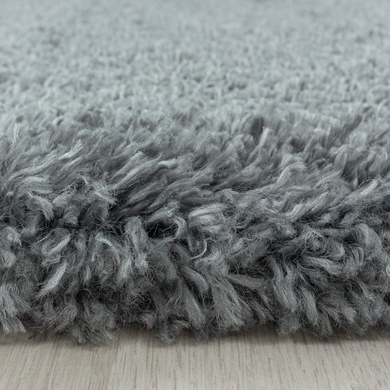 HomebyHome Teppich Wohnzimmer Hochflor Shaggy 50 mm Florhöhe Hellgrau 80x250 cm - Teppich Schlafzimm