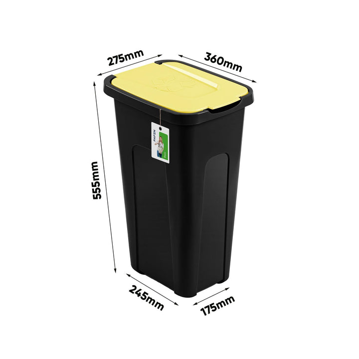 PAFEN Grosser Mülleimer 30l mit Deckel – 4er Set Abfallbehälter 550 x 275 x 370mm - Abfalleimer für