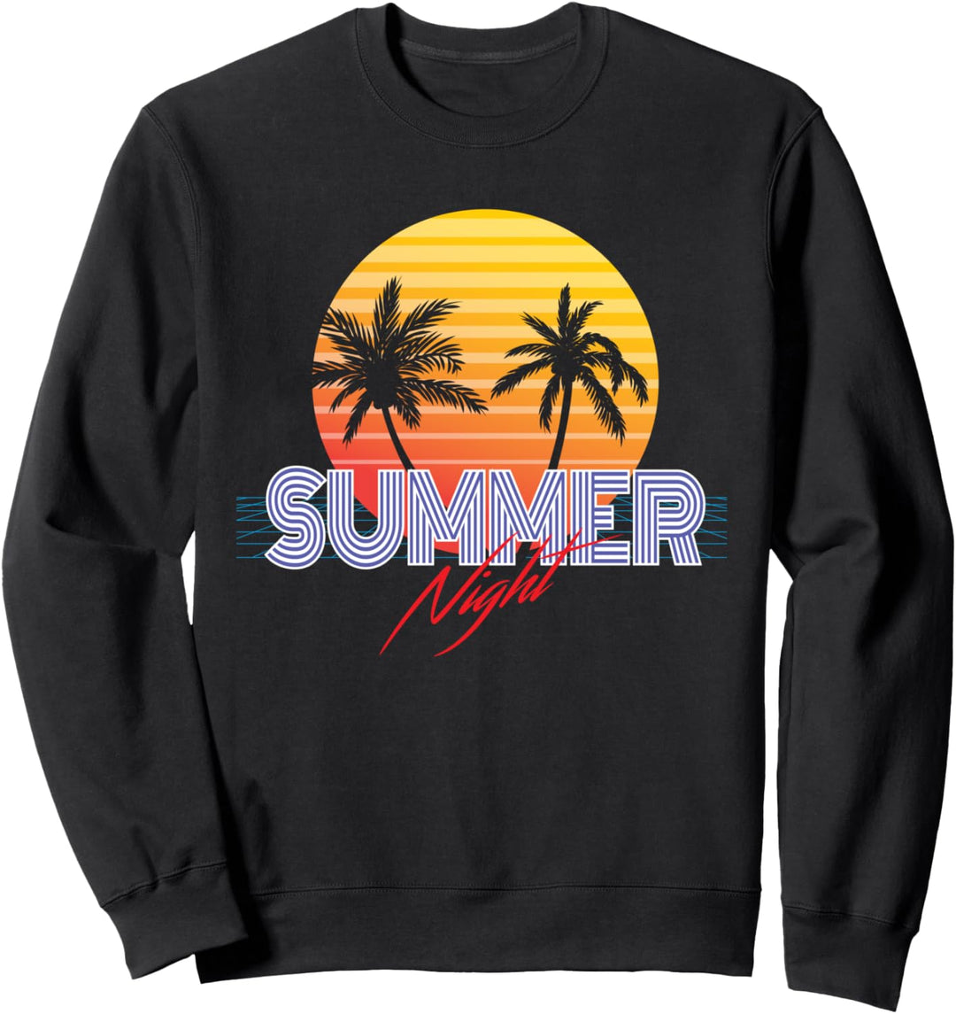 Sommernacht Retrowave Synthwave Outrun Ästhetik Sweatshirt