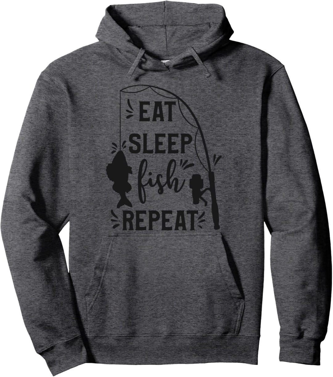 Eat Sleep Fish Repeat Pullover Hoodie