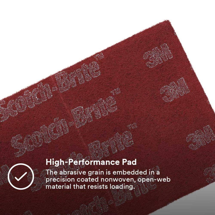 3M Scotch-Brite 64926 Handpad 7447 PRO, Very fine, A, 152 mm x 228 mm, Rot (20-er Pack) 152 mm x 228