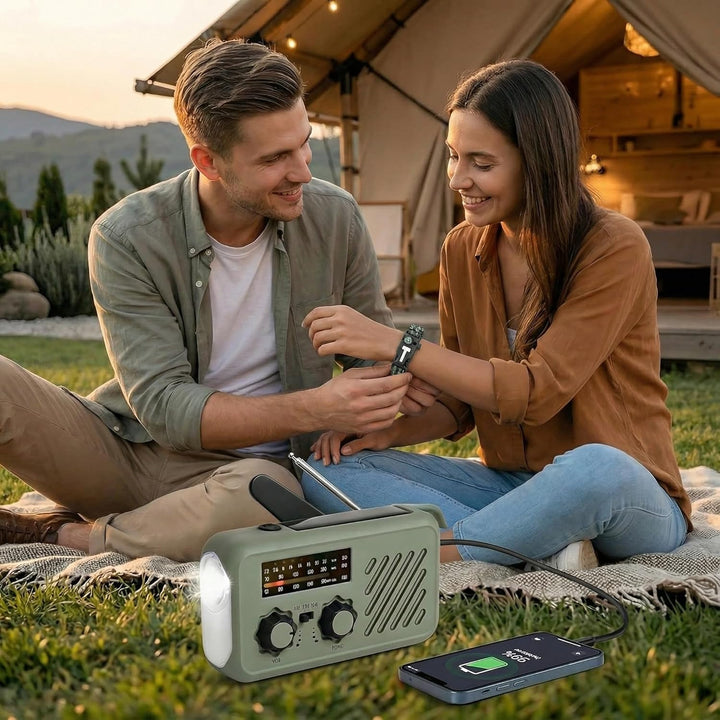 Notfall Radio, 3-Wege-Laden Emergency Radios,2000mAh Profi-Überlebensradio 3-Wege-Ladung (Solar/Hand