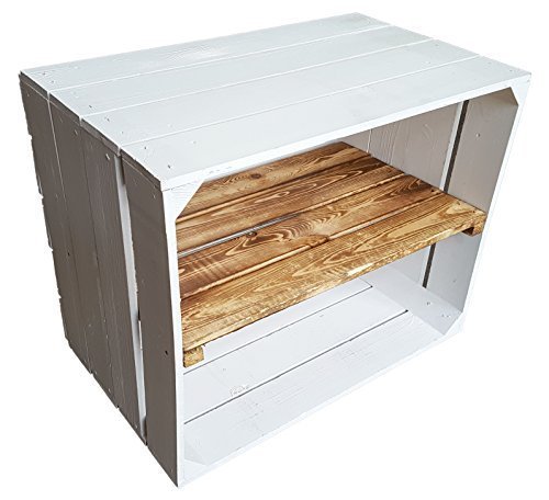 flambierte/geflammte Bücherregal - Schuhregalkiste mit Zwischenbrett/Mittelbrett Einlage ca 50x40x30