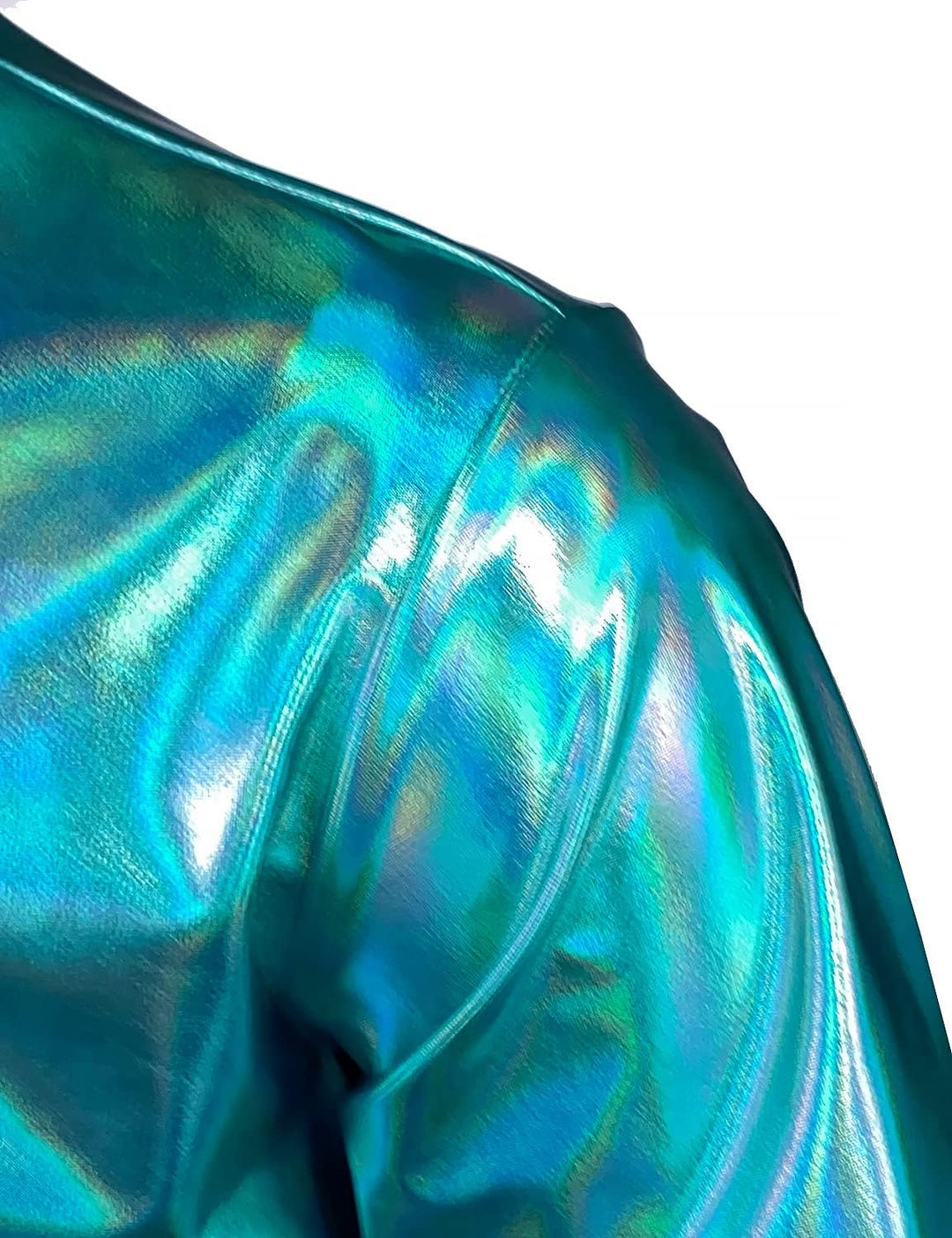 JOGAL Herren Metallic Glänzend Bronzing Nachtklub Party Hemd Blau Schimmern M, Blau Schimmern M