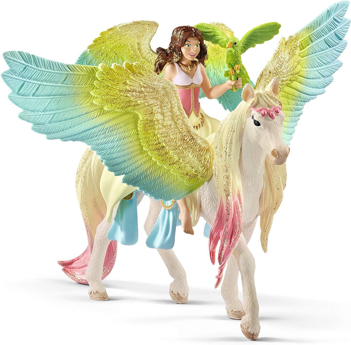 SCHLEICH 70566 Surah mit Glitzer-Pegasus, für Kinder ab 5-12 Jahren, BAYALA - Spielfigur & 70594 Mee