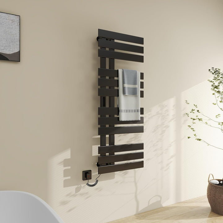 Elektrischer Handtuchhalter, Badheizkörper Elektrisch WiFi Schwarz, 500×1300mm, 450W, für Alexa und