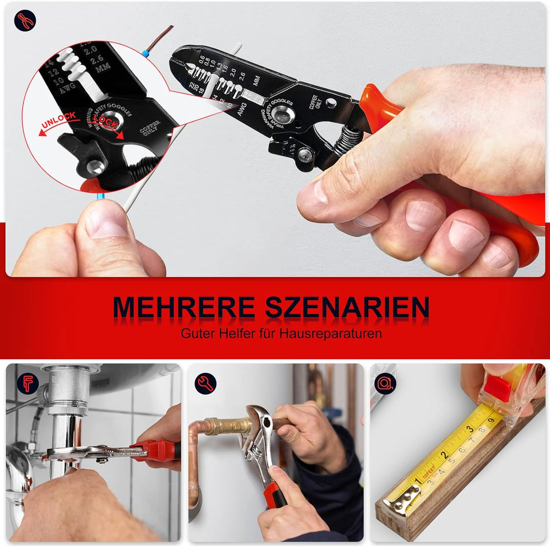 GoYwato Werkzeugkoffer Gefüllt Profi 287tlg - Haushalts Werkzeugkoffer Ratschenschlüssel Stecknuss W