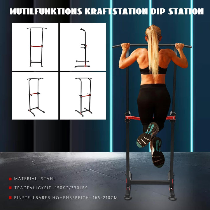Kraftturm Power Town, Multifunktionale Power Tower Krafttraining klimmzugturm mit Dip-Station, Einst