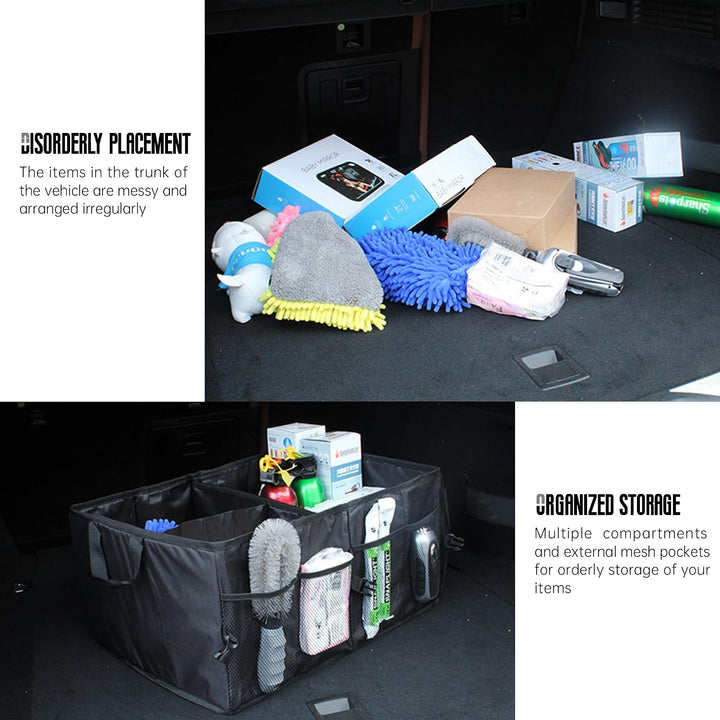 Kofferraum-Organizer 56L, Auto-Kofferraumtasche, Grosskapazitäts-Kofferraumtasche, Wasserdichte & Ab