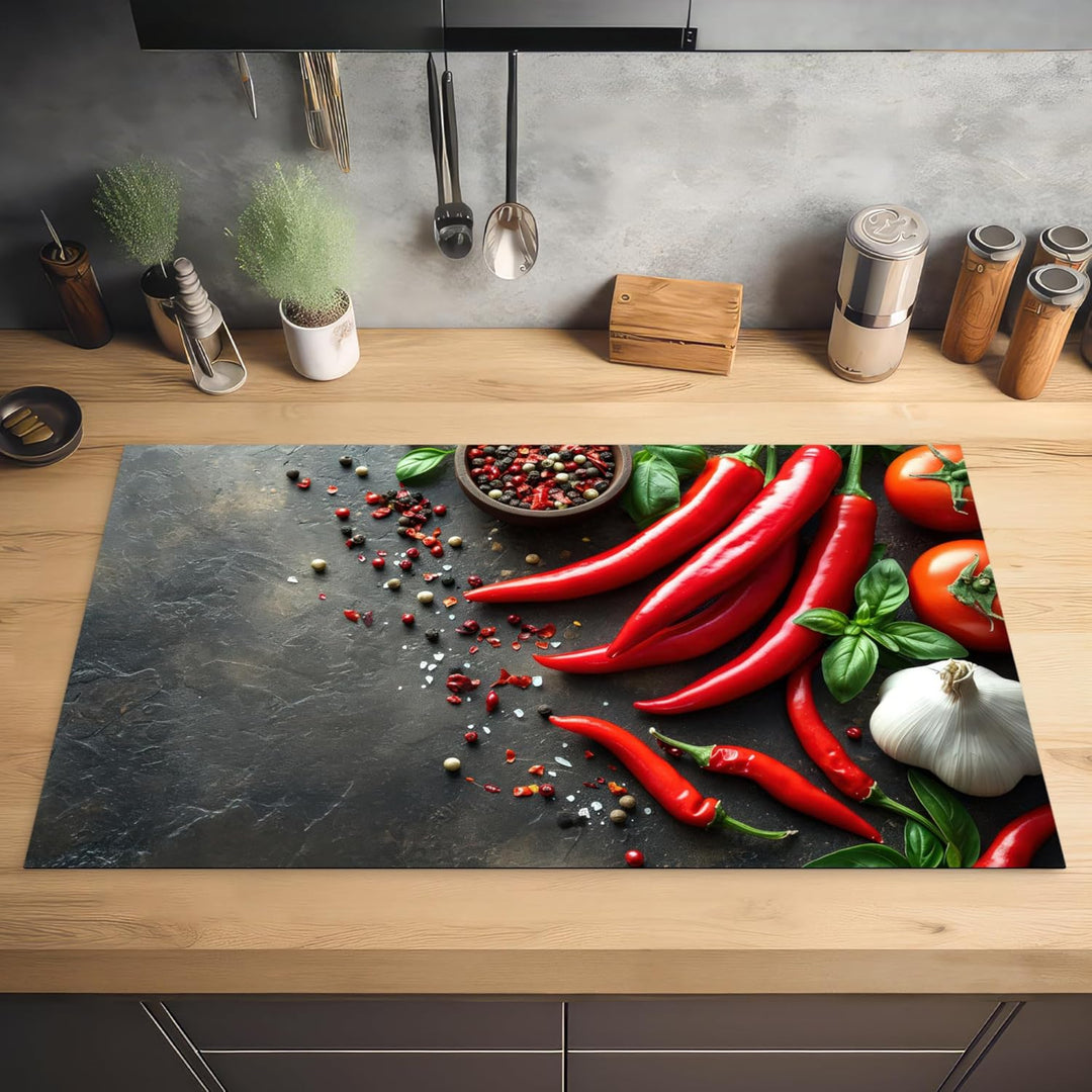 KitchenYeah© Herdabdeckplatte Einteilig Küche Herdabdeckung Induktionsfeld Ceranfeld Herdabdeckplatt