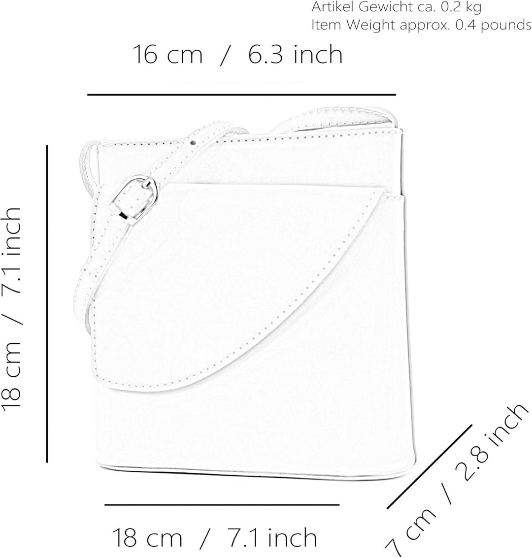 modamoda de - D17- ital Kleine Umhängetasche aus Leder Braun2021, Braun2021