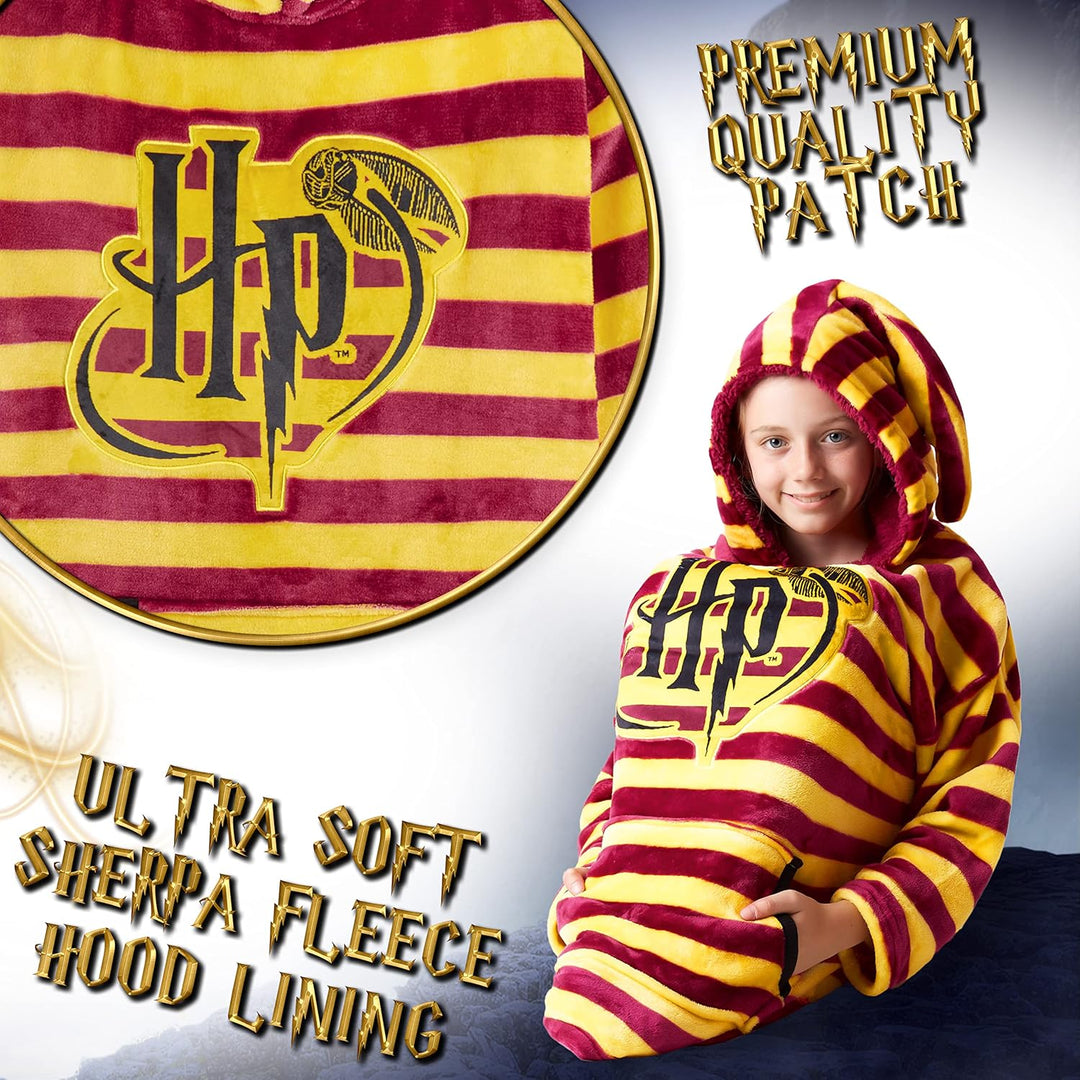 Harry Potter Kinder Hoodie Decke Übergrösse Kapuzenpullover Mädchen und Jungen Einheitsgrösse Rot, E