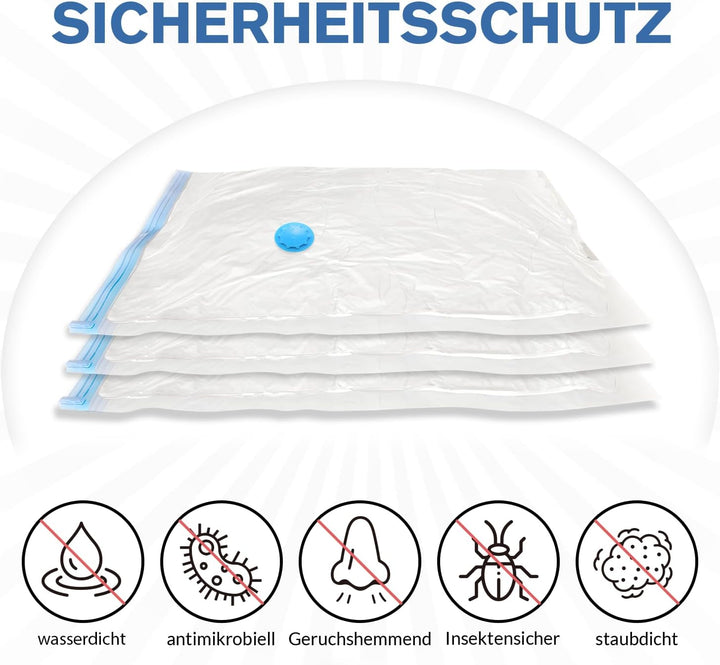 10 STK Vakuumbeutel für Kleidung – Wiederverwendbare Kleidungs Aufbewahrungsbeutel Vakuumbeutel, mit