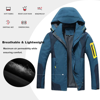 Übergangsjacke Softshelljacke Herren Outdoorjacke Winddicht Atmungsaktiv Funktionsjacke mit Abtrennb