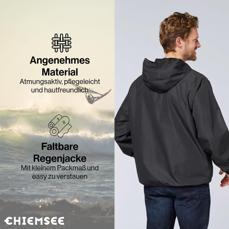 CHIEMSEE Regenjacke Herren wasserdicht und atmungsaktiv I Leichte Regenjacke faltbar I Funktionsjack