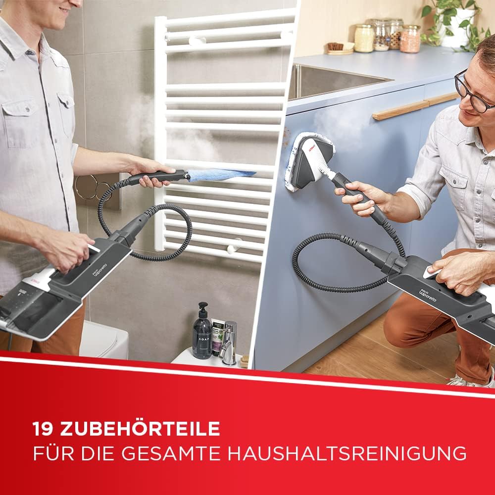Polti Vaporetto SV650_Style, Dampfbesen mit integriertem Handreiniger, mit Extra-Dampffunktion, 19 Z