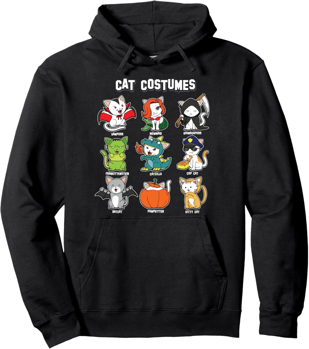 Katze Fantasie-Monster Kostüm Mietz Katzen Halloween Kostüme Pullover Hoodie