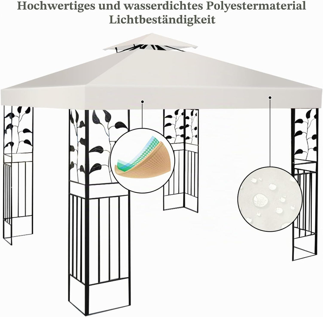 KOMFOTTEU 3 x 3 M Pavilliondach, Ersatzdach für Pavillion, Dachplane für Garten Balkon Strand, wasse