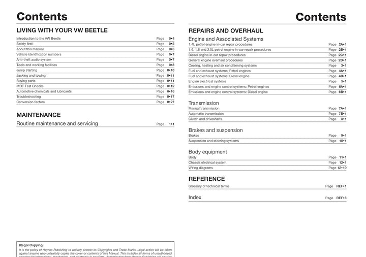 VW Beetle Petrol & Diesel Service And Repair Manua, Taschenbuch