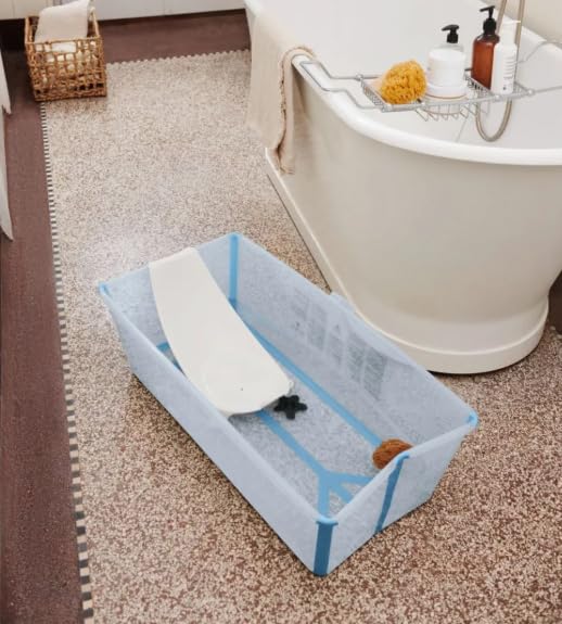 Stokke Flexi Bath (Ocean Blue) mit Newborn Support - Robust & einfach zu verstauen - Bequem für zuha