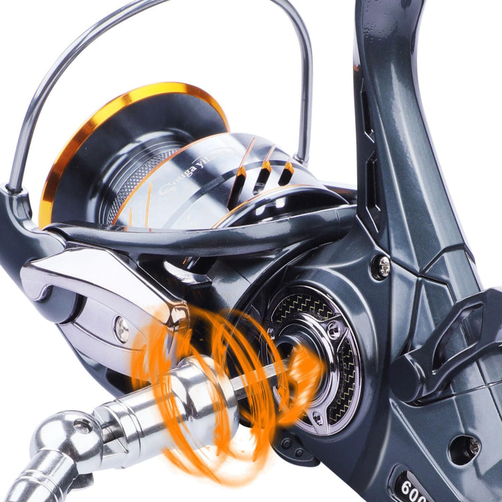 Sougayilang Karpfen Angelrolle 5 + 1 Abgeschirmt Edelstahl BB-Carbon Fiber Drag Freilaufrolle Karpfe