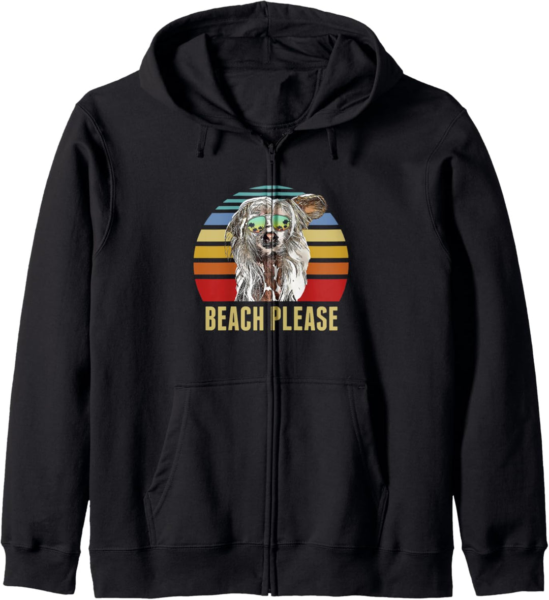Beach Please Chinesischer Schopfhund Lustiger Sommer Kapuzenjacke