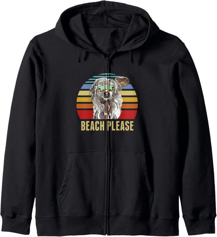 Beach Please Chinesischer Schopfhund Lustiger Sommer Kapuzenjacke